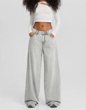 Zara Light Grey Wide-Leg Jeans