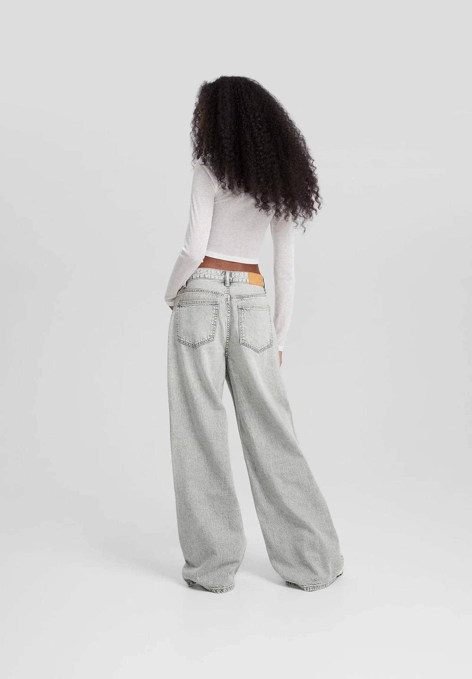 Zara Light Grey Wide-Leg Jeans - lessthan1thousand