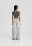 BERSHKA Light Grey Wide-Leg Jeans - lessthan1thousand