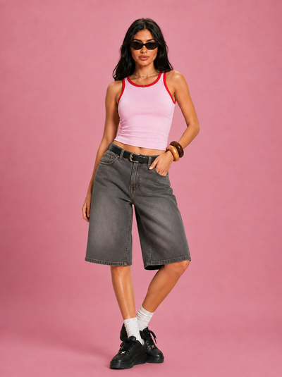 LT1K Contrast Tape Slim Tank Top