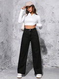 Bershka Black High-Waist Loose  Jeans. - lessthan1thousand