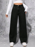 Bershka Black High-Waist Loose  Jeans. - lessthan1thousand