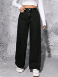 Bershka Black High-Waist Loose  Jeans. - lessthan1thousand