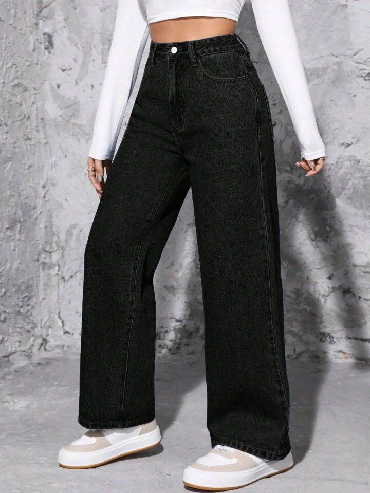 Bershka Black High-Waist Loose  Jeans. - lessthan1thousand