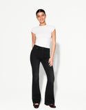 Bershka Pure Black High-Waisted Flare Jeans.