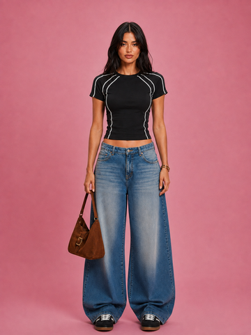 LT1K Multi Contrast Stitch Slim T-Shirt