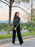 Black High-Waist Wide-Leg Jeans. - lessthan1thousand