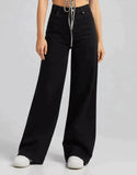 Black High-Waist Wide-Leg Jeans. - lessthan1thousand