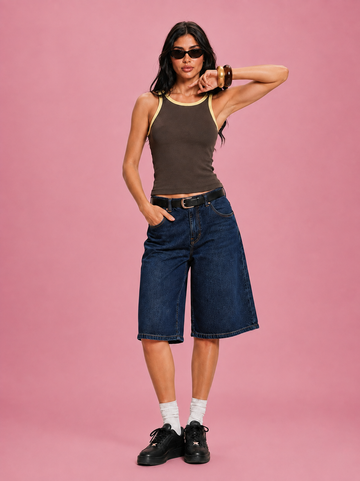 LT1K Contrast Tape Slim Tank Top