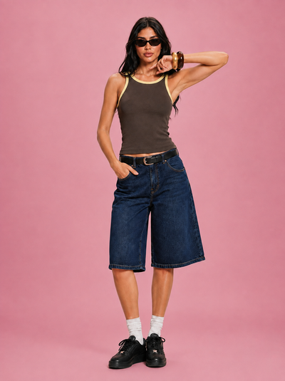 LT1K Contrast Tape Slim Tank Top
