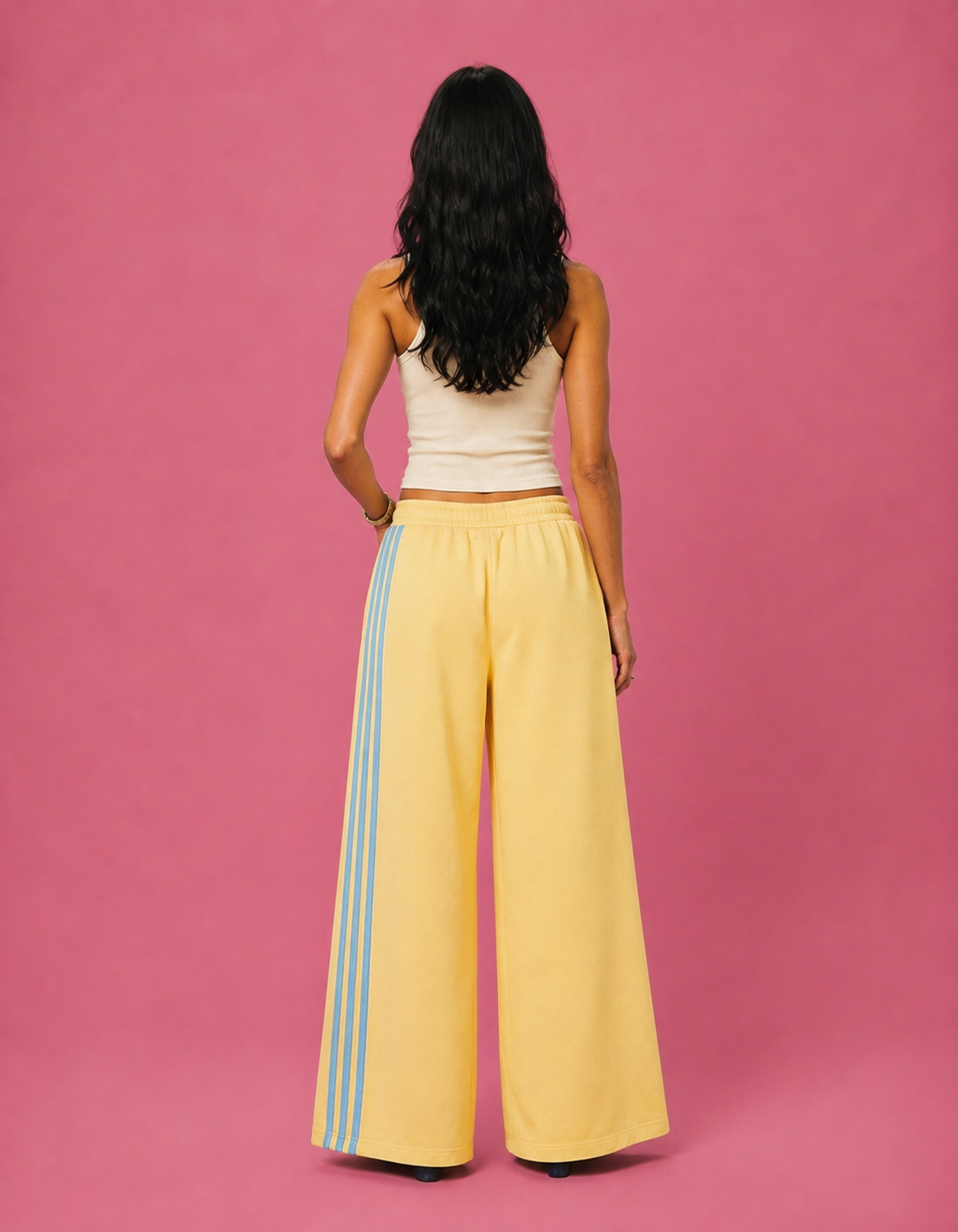 LT1K Front-Back Stripe Wide Leg Trouser