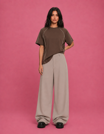 LT1K Contrast Multi Piping Oversize T-Shirt.