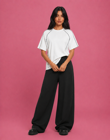 LT1K Contrast Multi Piping Oversize T-Shirt.