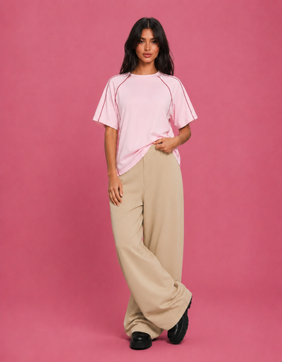 LT1K Contrast Multi Piping Oversize T-Shirt.