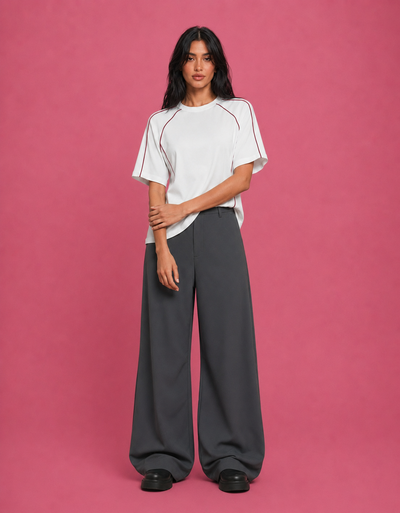 LT1K Contrast Multi Piping Oversize T-Shirt.