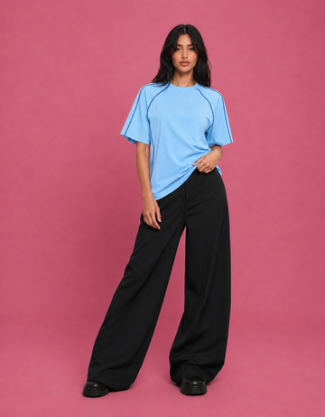 LT1K Contrast Multi Piping Oversize T-Shirt.