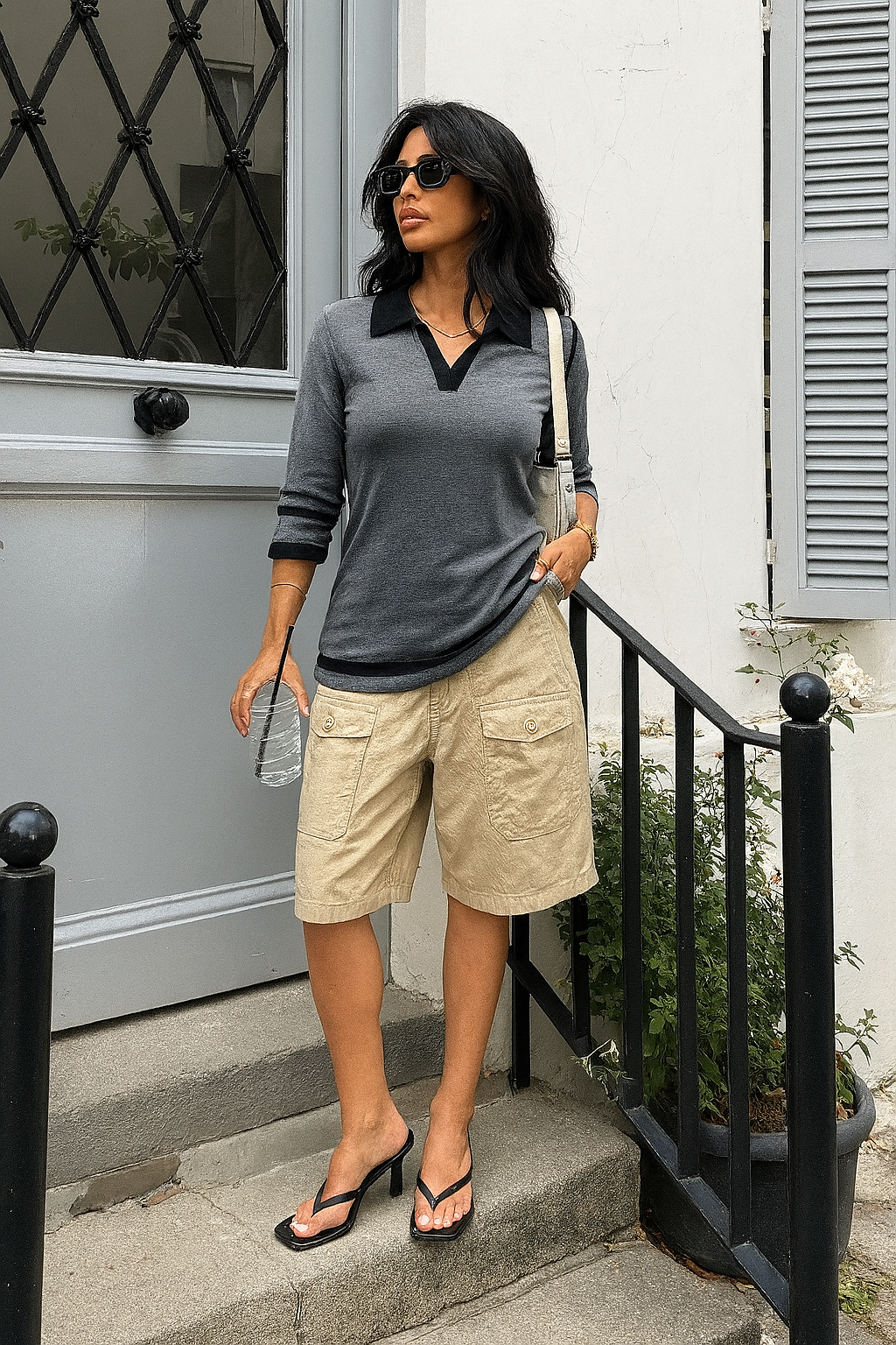 LT1K Essential Steel Grey Loose Polo.