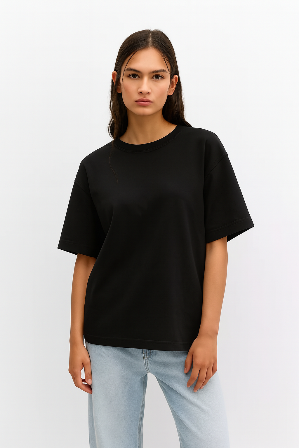 LT1K Loose Pure Black Essential T-Shirt
