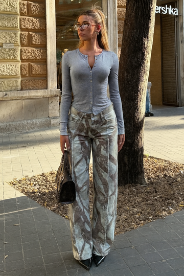 LT1K Grey Essential Long sleeve T-shirt with buttons.(Perfect For All Season)