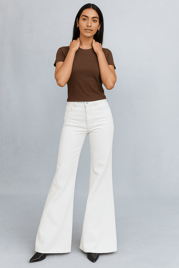 Bershka White Flare Jeans - lessthan1thousand