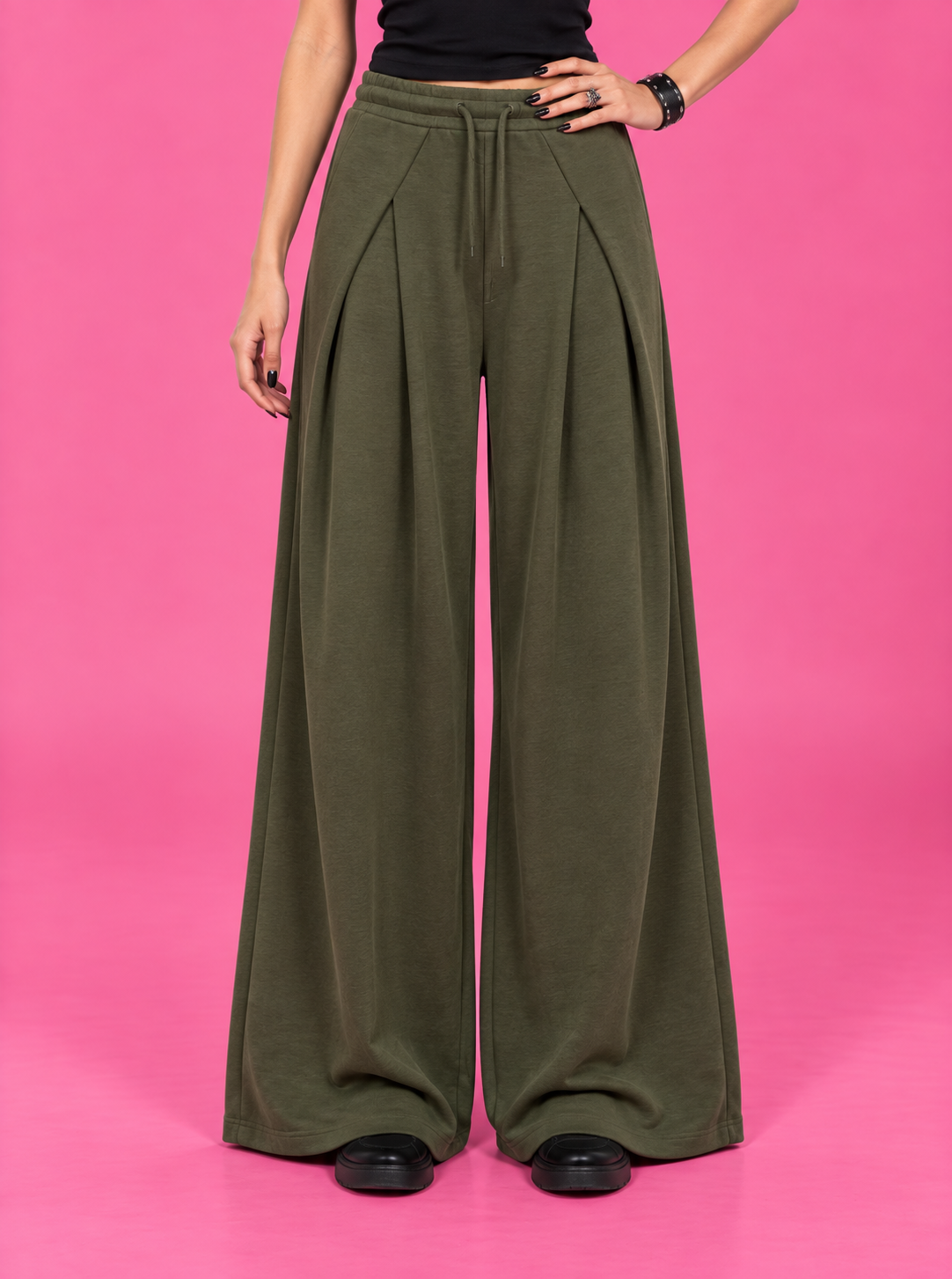 LT1K Overlap Wide Leg Trouser