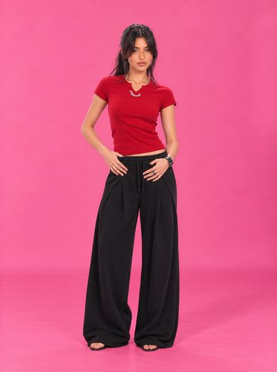 LT1K Overlap Wide Leg Trouser.