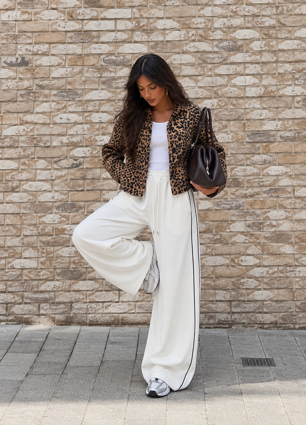 LT1K Double Side Piping Detail Wide-Leg Trouser.(Perfect For All Season)