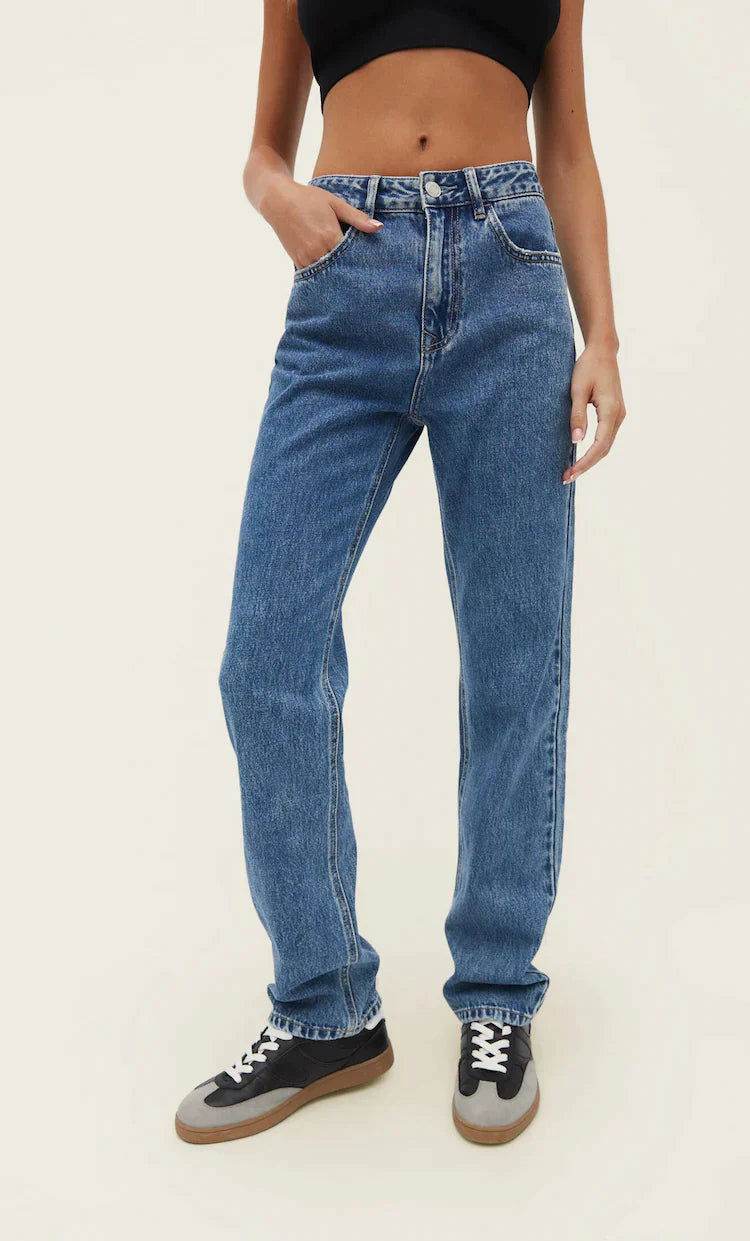 Dark Blue Slim Straight Long Length Jeans - lessthan1thousand