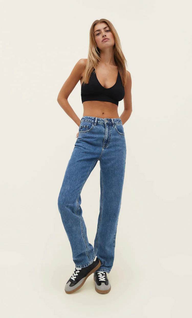 Dark Blue Slim Straight Long Length Jeans - lessthan1thousand