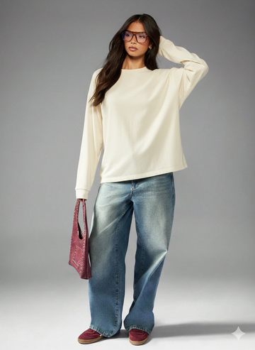 LT1K Sand Oversize full Sleeves Top.(Perfect For All Season)