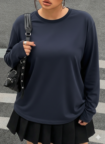 LT1K Navy Blue Oversize full Sleeves Top.(Perfect For All Season)