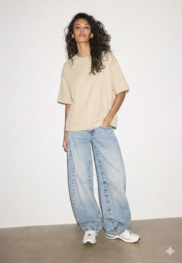 LT1K Oversize Light Taupe Essential T-Shirt.