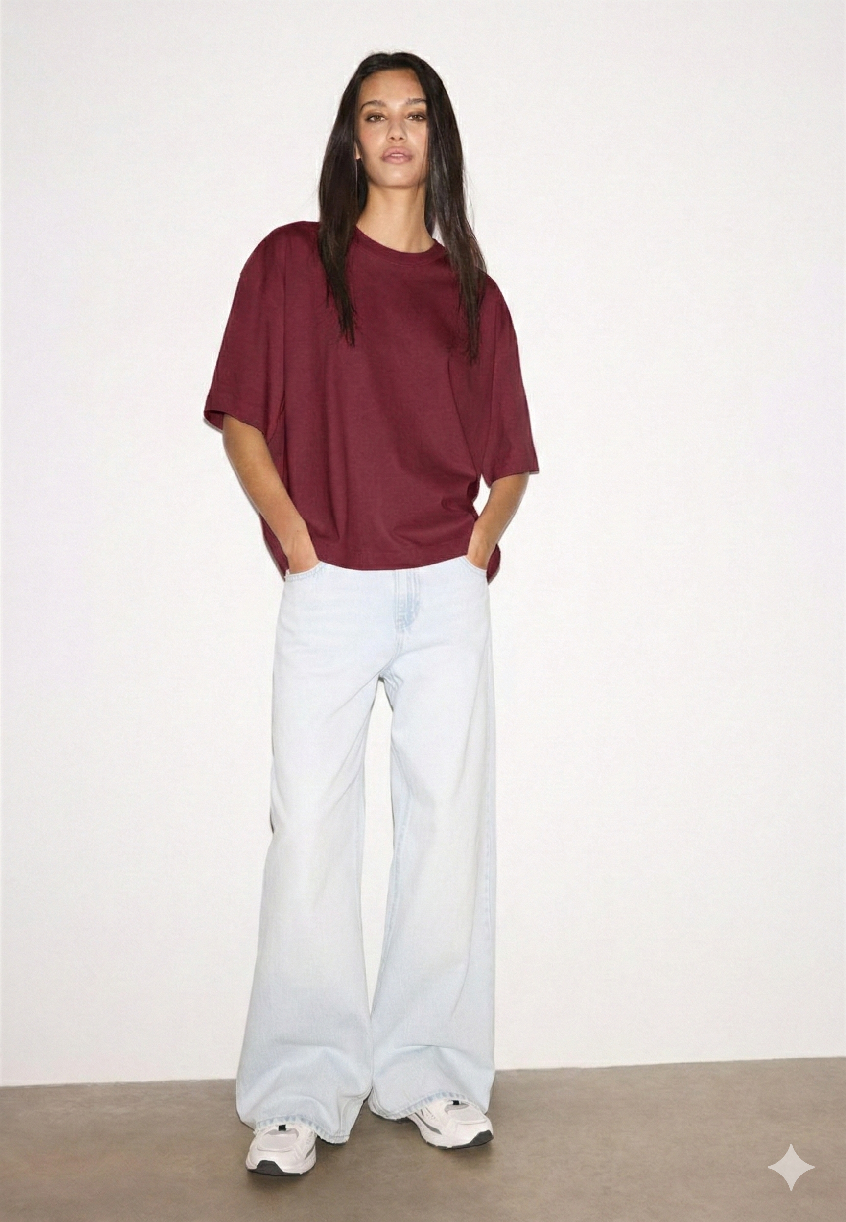 LT1K Oversize Maroon Essential T-Shirt.
