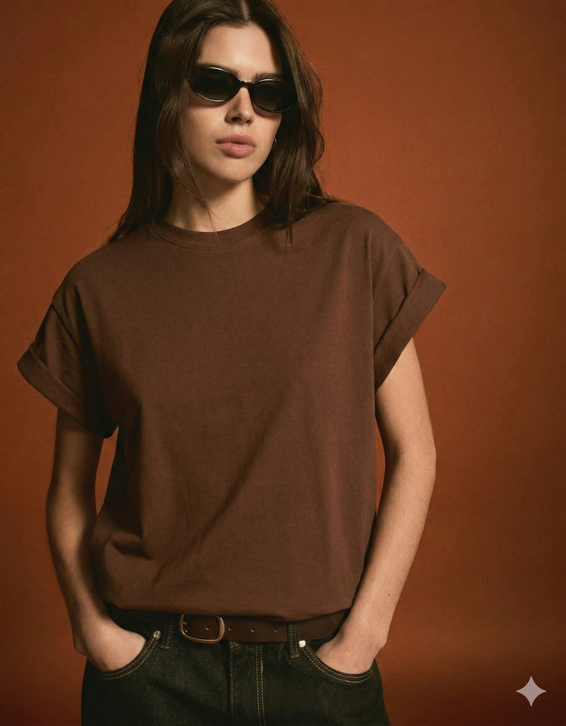 LT1K Oversize Coffee Brown Essential T-Shirt.