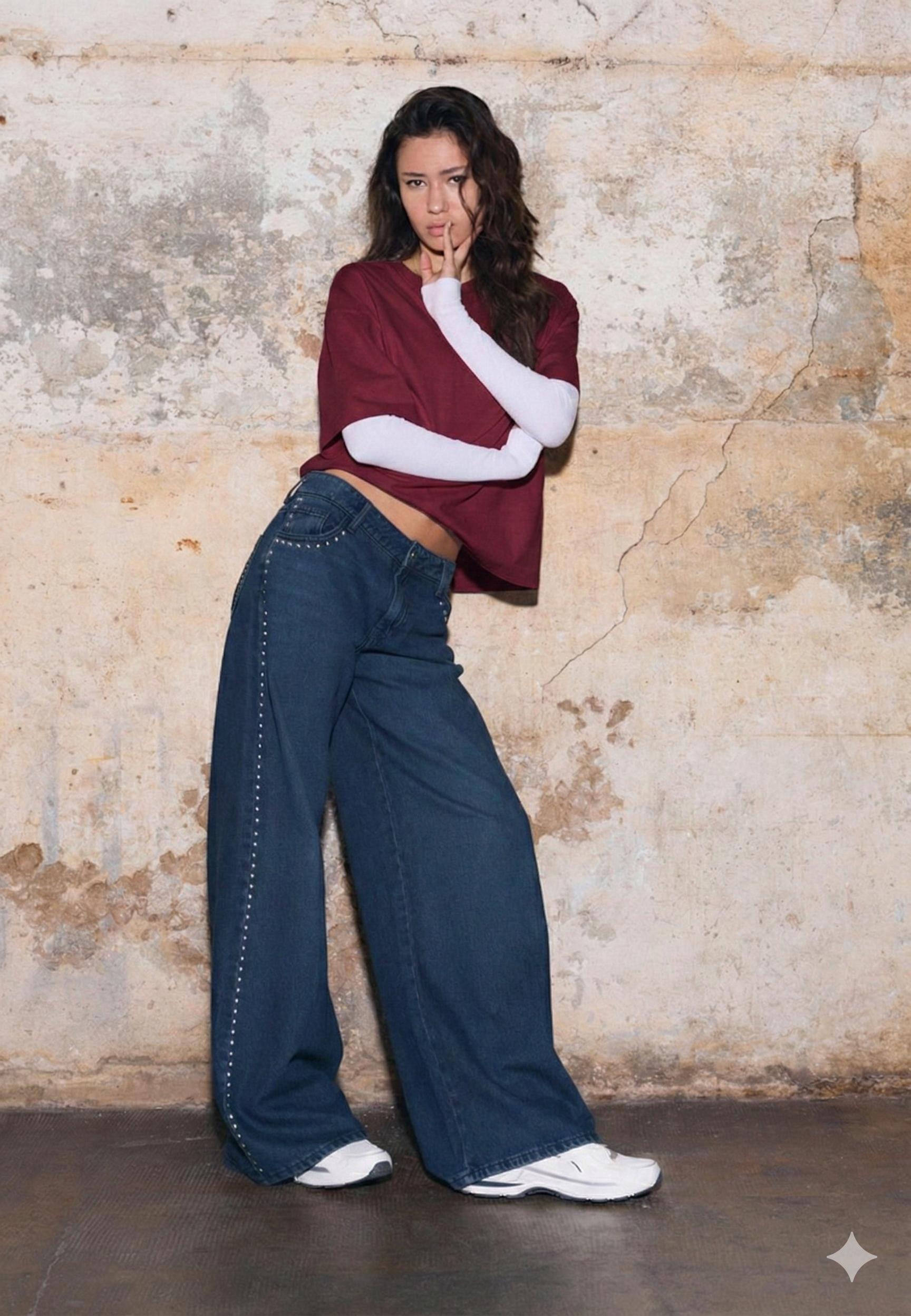 LT1K Oversize Maroon Essential T-Shirt.