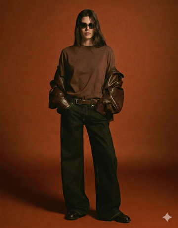 LT1K Oversize Coffee Brown Essential T-Shirt.