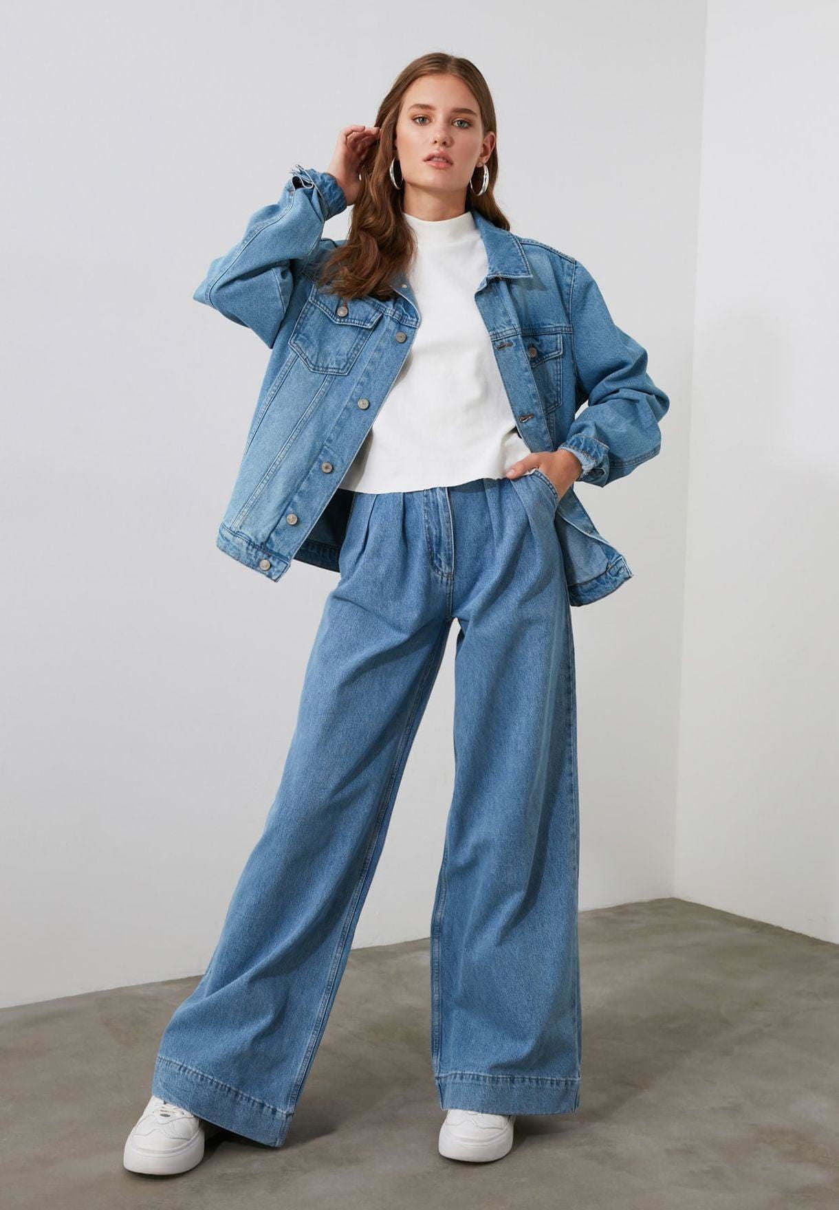 HM Pleated Wide Leg Jeans - EXCLUSIVE ( Regular Hem) - lessthan1thousand