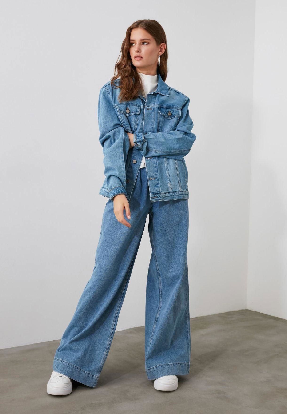 HM Pleated Wide Leg Jeans - EXCLUSIVE ( Regular Hem) - lessthan1thousand