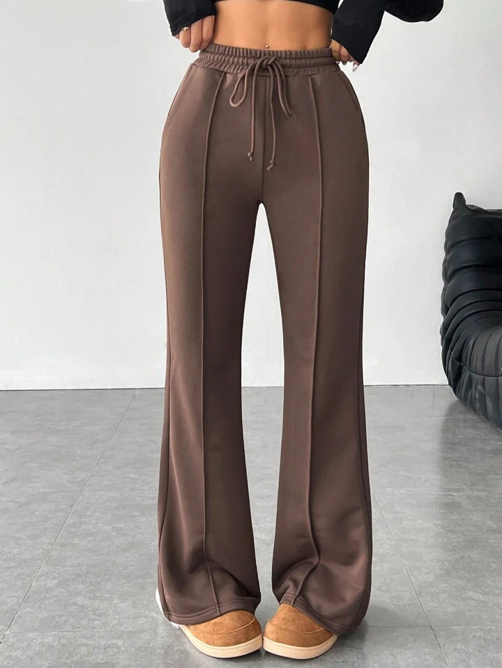 LT1K Brown Front-Seam Flare Trouser (Made For Summer)