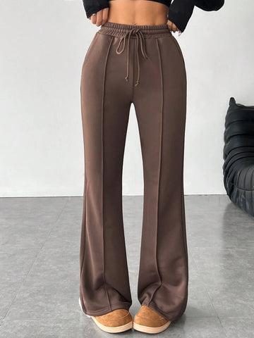 LT1K Brown Front-Seam Flare Trouser (Made For Summer)