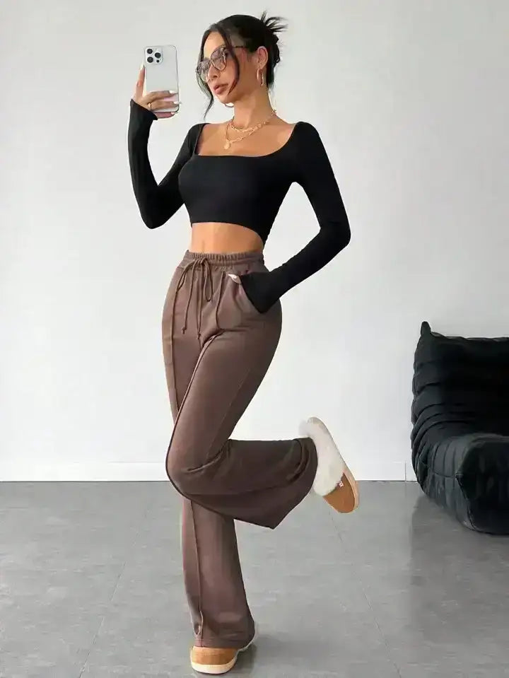 LT1K Front-Seam Flare Trouser.(Perfect For All Season)