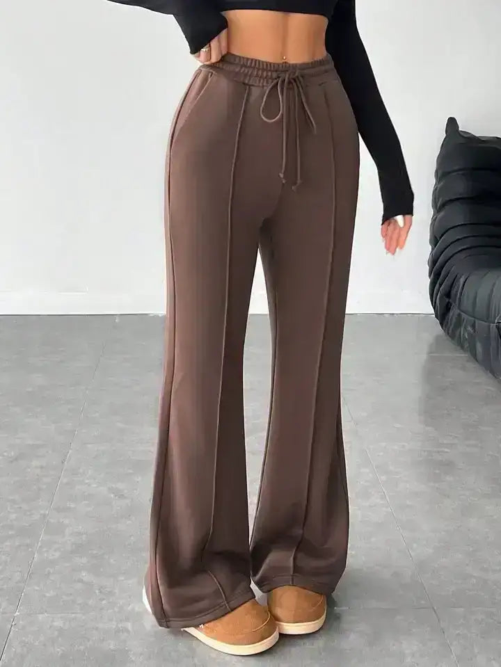 LT1K Brown Front-Seam Flare Trouser(Perfect For All Season)