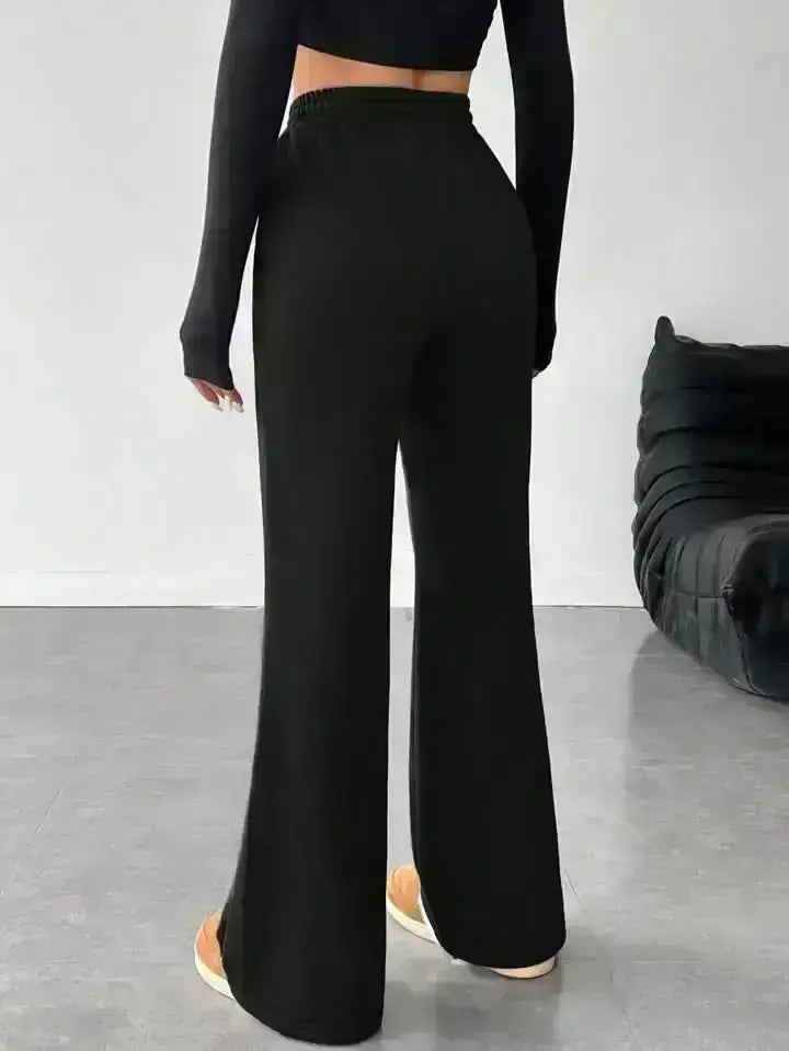 LT1K Pure Black Front-Seam Flare Trouser (Made For Summer. - lessthan1thousand
