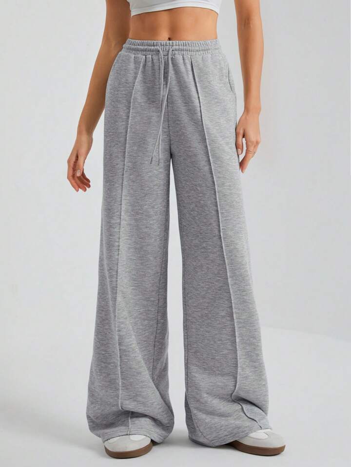 LT1K Grey Front-Seam Wide-Leg Trouser (Made For Summer).