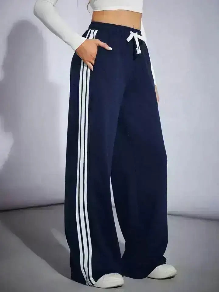 LT1K Side Stripe Wide-Leg Trouser.(Perfect For All Season)