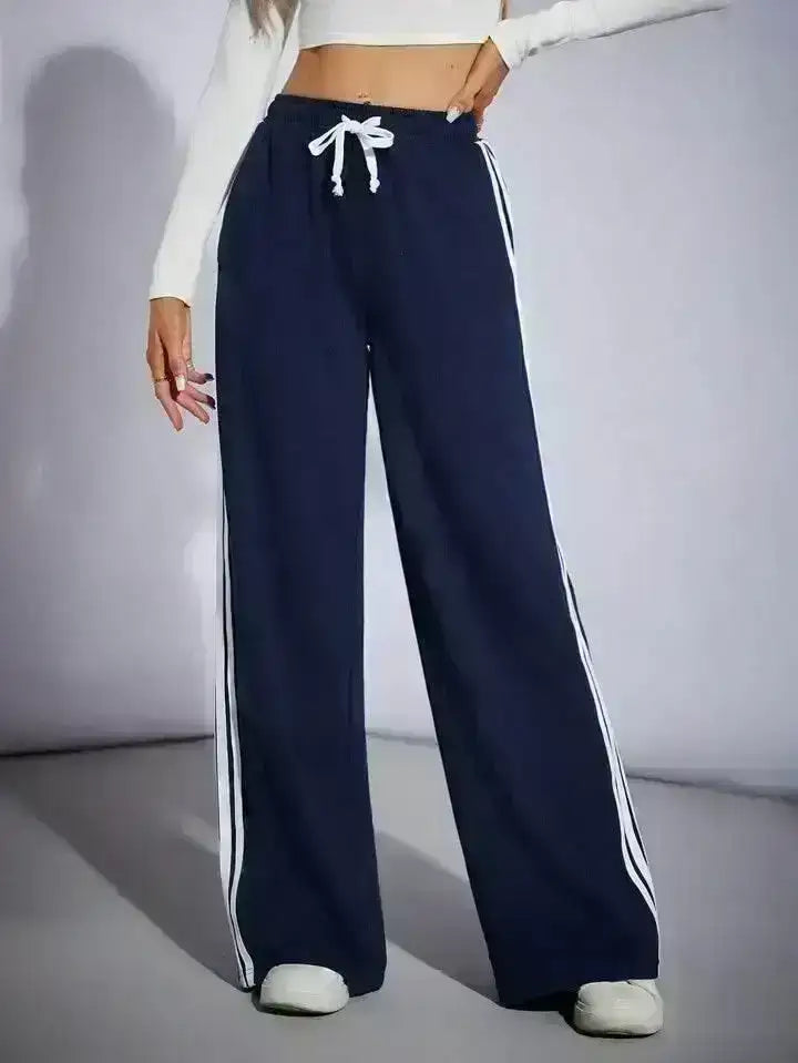 LT1K Side Stripe Wide-Leg Trouser.(Perfect For All Season)