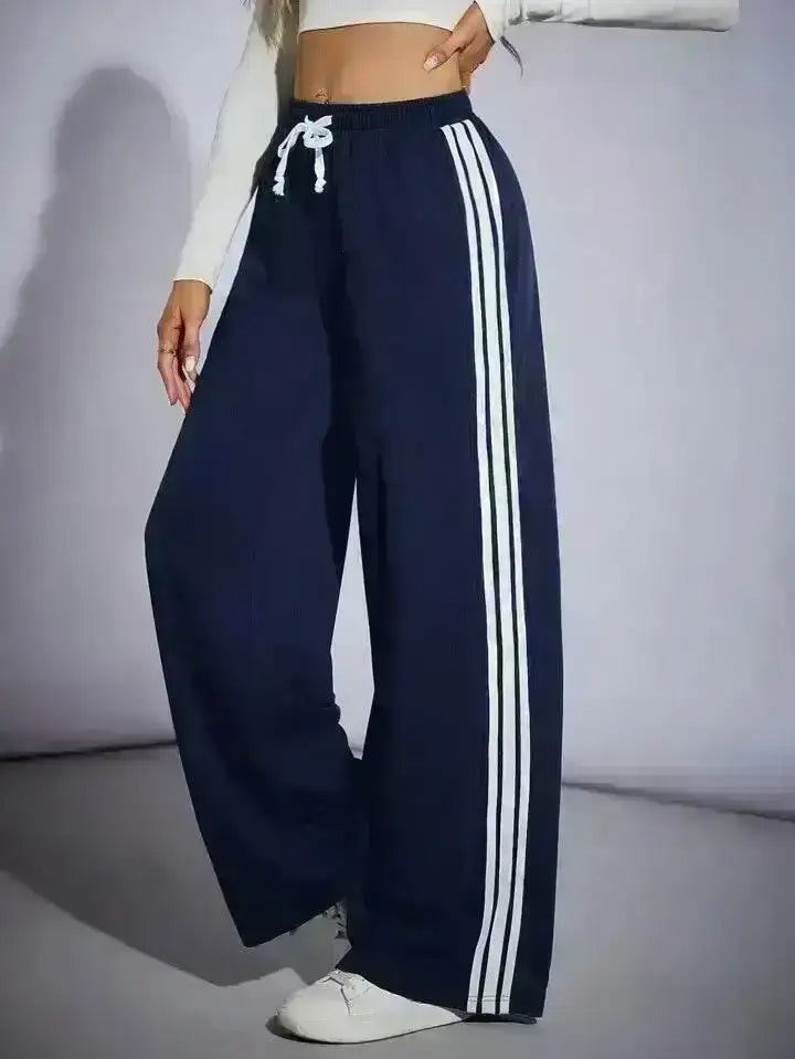 LT1K Side Stripe Wide-Leg Trouser.(Perfect For All Season)