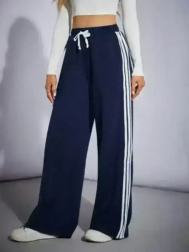 LT1K Side Stripe Wide-Leg Trouser.(Perfect For All Season)