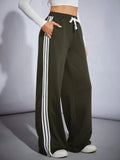LT1K Camo Green Side Stripe Wide-Leg Trouser (Made For Summer).