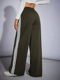 LT1K Camo Green Side Stripe Wide-Leg Trouser (Made For Summer).